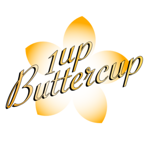 1 up buttercup logo, large yellow flower